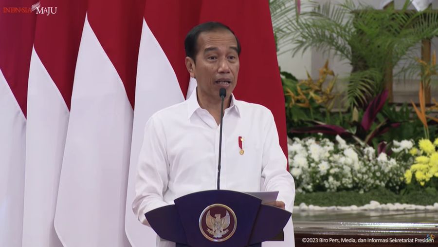 Jokowi di Pencanangan ST2023 oleh Presiden RI. (Tangkapan Layar Youtubr)