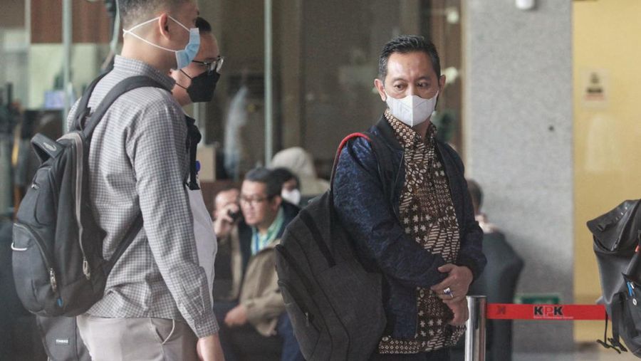 Kepala Bea-Cukai Makassar Andhi Pramono tiba di KPK, Jakarta, Selasa (14/3/2023). (Dok. Detikcom/Ari Saputra)