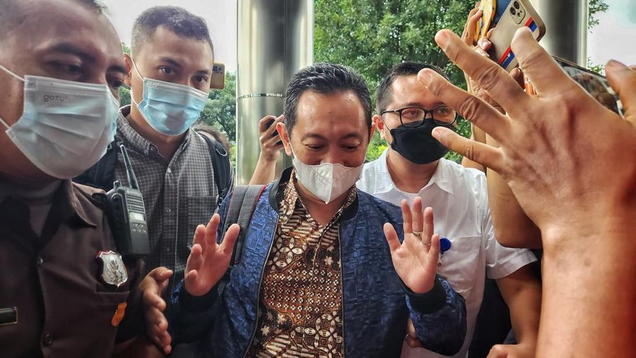 Kepala Bea-Cukai Makassar Andhi Pramono tiba di KPK, Jakarta, Selasa (14/3/2023). (Dok. Detikcom/Ari Saputra)