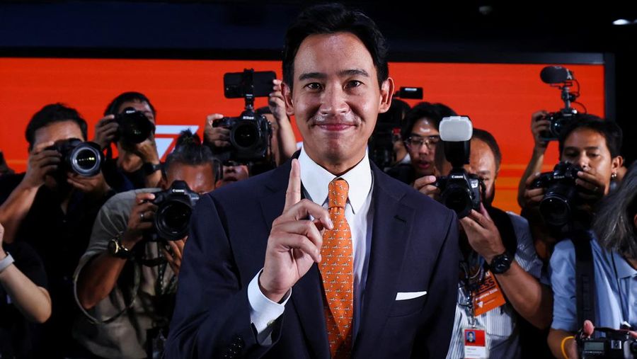 Move Forward Party leader and prime ministerial candidate, Pita Limjaroenrat, attends a press conference following the general election, at the party's headquarters in Bangkok, Thailand, May 15, 2023. REUTERS/Athit Perawongmetha