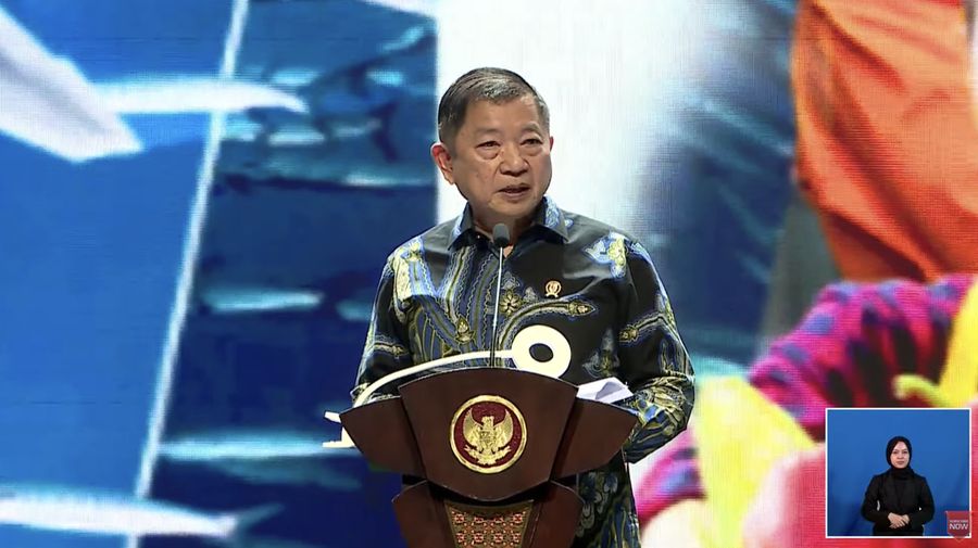 Menteri PPN / Kepala Bappenas Suharso Monoarfa dalam Musrenbangnas RKP 2024 dan Peluncuran Proyeksi Penduduk 2020-2050. (Tangkapan Layar Youtube Bappenas RI)