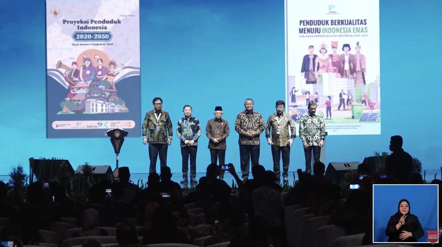 Wakil Presiden Ma'ruf Amin dalam Musrenbangnas RKP 2024 dan Peluncuran Proyeksi Penduduk 2020-2050. (Tangkapan Layar Youtube Bappenas RI)