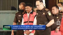 Penampakan Menkominfo Johnny G Plate Pakai Baju Tahanan