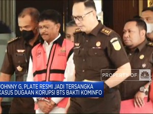 Penampakan Menkominfo Johnny G Plate Pakai Baju Tahanan