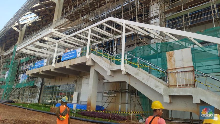 Penampakan Stasiun KA Cepat Halim, Jakarta. (CNBC Indonesia/Martyasari Rizky)