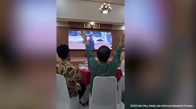 Presiden RI Jokowi Rayakan Kemenangan Indonesia vs Thailand Final SEA Games 2023. (Tangkapan Layar Youtube)