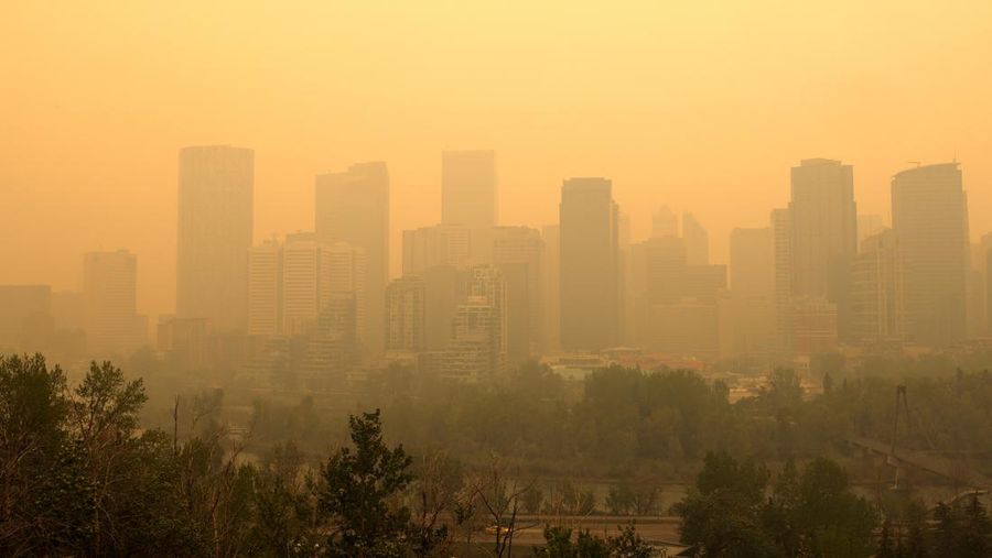 Asap mengepul dari kebakaran Stoddart Creek di dekat Fort St. John, British Columbia, Kanada 13 Mei 2023. (B.C.Wildfire Service/Handout via REUTERS)