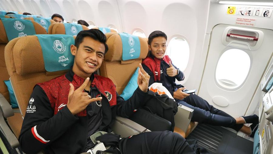 Tim U-22 Indonesia telah tiba di Bandar Udara Internasional Phnom Penh dan bersiap untuk kembali ke tanah air membawa medali emas. (Dok. Twitter @PSSI)