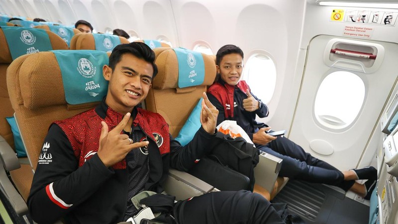 Tim U-22 Indonesia telah tiba di Bandar Udara Internasional Phnom Penh dan bersiap untuk kembali ke tanah air membawa medali emas. (Dok. Twitter @PSSI)