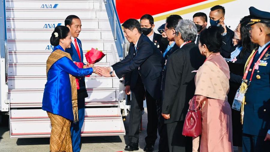 Kedatangan Presiden Joko Widodo dan Ibu Iriana Joko Widodo di Hiroshima, Jepang, pada Jumat, 19 Mei 2023. (Dok. Laily Rachev/Biro Pers Sekretariat Presiden)