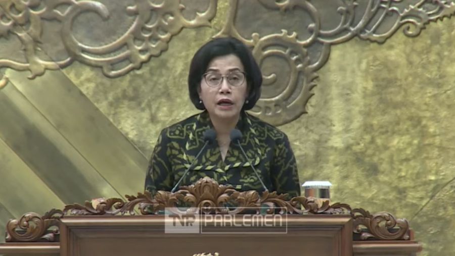 Menkeu Sri Mulyani Pidato di Rapat Paripurna DPR RI KE-23 . (Tangkapan Layar Youtube)