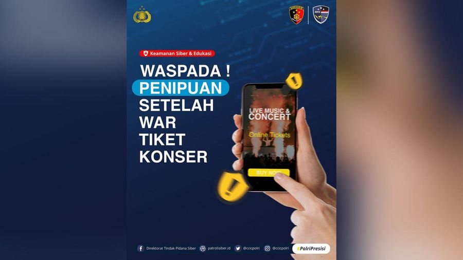 Modus Penipuan Tiket Konser. (Instagram @ccicpolri)