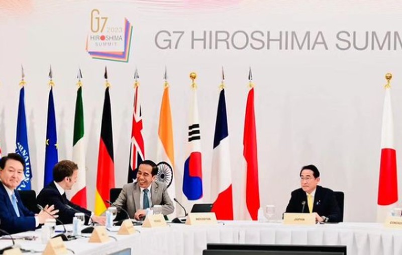 Presiden RI Joko Widodo di g7 Hiroshima Summit. (Instagram) Presiden RI Joko Widodo di g7 Hiroshima Summit. (Instagram)