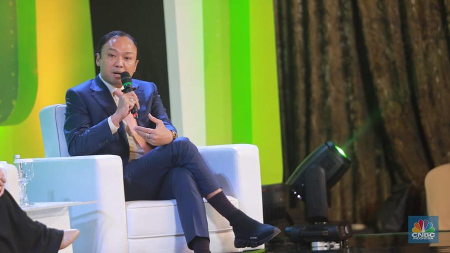 Direktur Utama PT Bayan Resources Tbk, Alexander Ery Wibowo dalam Green Economic Forum 2023 di Kempinski Hotel, Jakarta pada (22/5/2023) mengusung tema