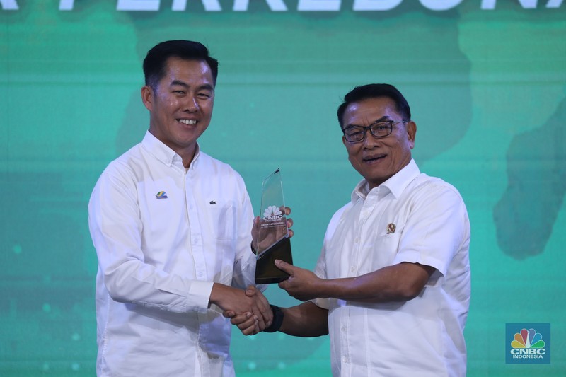 Dialog Panel sesi pertama dalam Green Economic Forum 2023 di Kempinski Hotel, Jakarta pada (22/5/2023) mengusung tema 