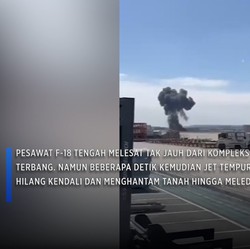 Jet Tempur Amerika Serikat F-18 Menghunjam Bumi di Spanyol