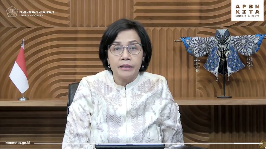 Menteri Keuangan Sri Mulyani memberikan keterangan pers mengenai APBN KiTa Mei 2023.