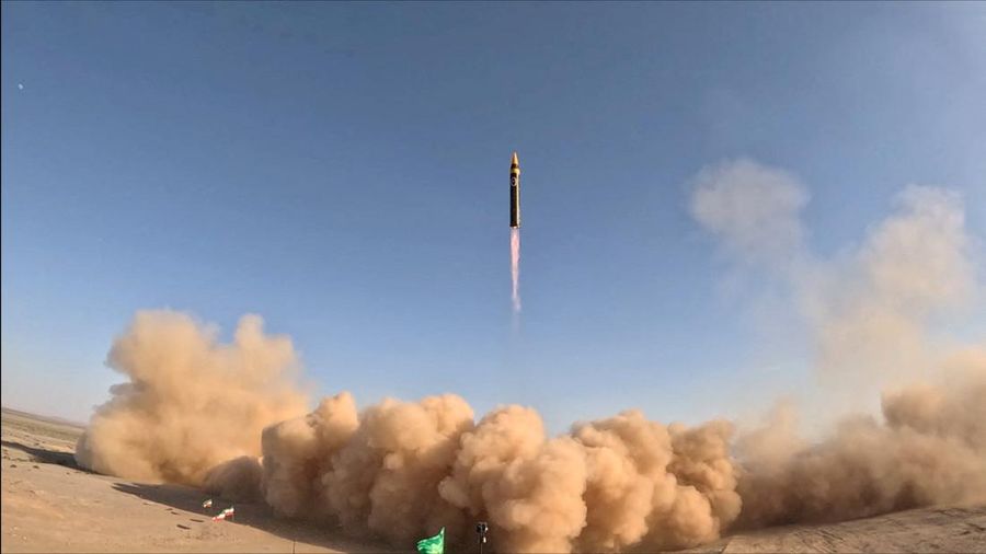 A new surface-to-surface 4th generation Khorramshahr ballistic missile called Khaibar with a range of 2,000 km is launched at an undisclosed location in Iran, in this picture obtained on May 25, 2023. Iran's Ministry of Defence/WANA (West Asia News Agency)/Handout via REUTERS ATTENTION EDITORS - THIS IMAGE HAS BEEN SUPPLIED BY A THIRD PARTY