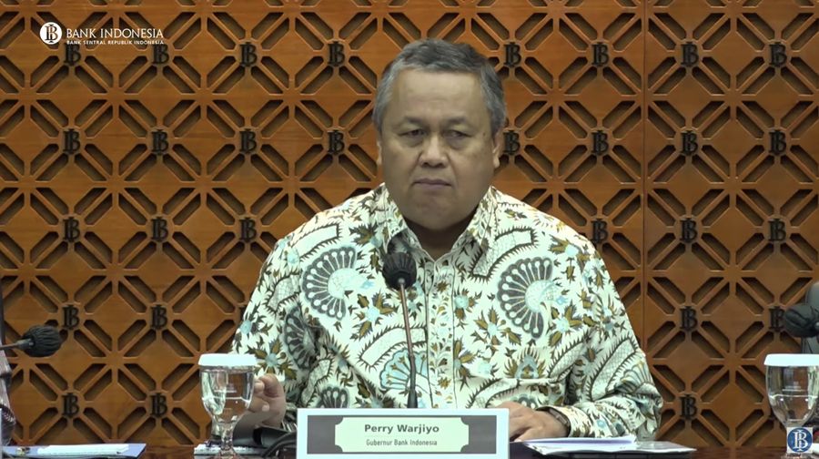 Pengumuman Hasil Rapat Dewan Gubernur Bulanan Bulan Mei 2023. (Tangkapan Layar Youtube Bank Indonesia)