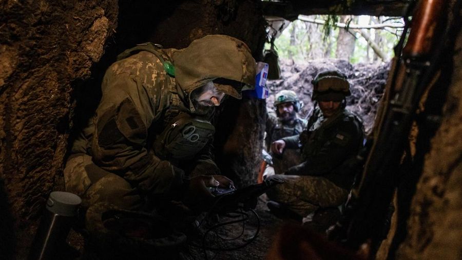 Founder of Wagner private mercenary group Yevgeny Prigozhin talks to Wagner fighters in the course of Russia-Ukraine conflict in Bakhmut, Ukraine, in this still image taken from video released May 25, 2023. Press service of 