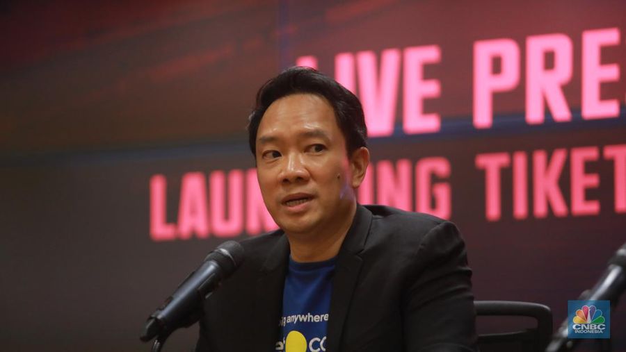 Deputi Sekjen PSSI Marshal Masita dalam Press Conference terkait Tiket FMD Indonesia Vs Argentina. (CNBC Indonesia/Muhammad Sabki)