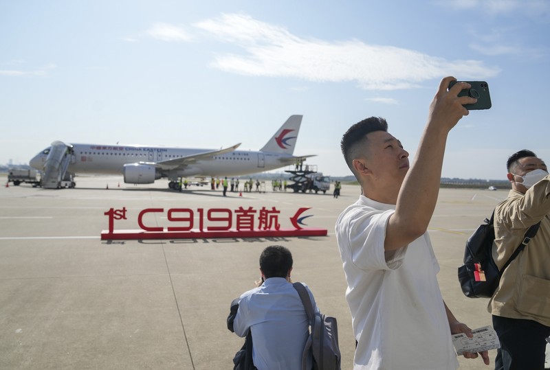 Peswat buatan China C919. (AP Photo)
