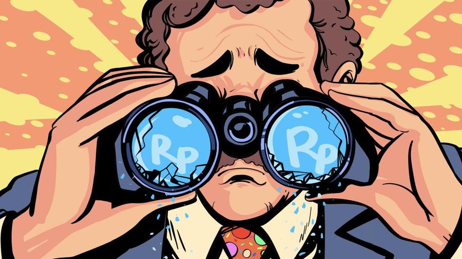 Ilustrasi Editorial, Rupiah Melemah Ilustrasi Editorial, Rupiah Melemah