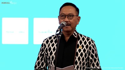 Kepala Otorita Ibu Kota Nusantara, Bambang Susantono dalam menyampaikan laporan Peluncuran Logo Nusantara, Istana Negara, 30 Mei 2023. (Tangkapan Layar Youtube Sekretariat Presiden)