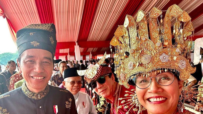 Menteri Keuangan, Seri Mulyani saat menghadiri Upaca Hari Kelahiran Pancasila. (Instagram/smindrawati)