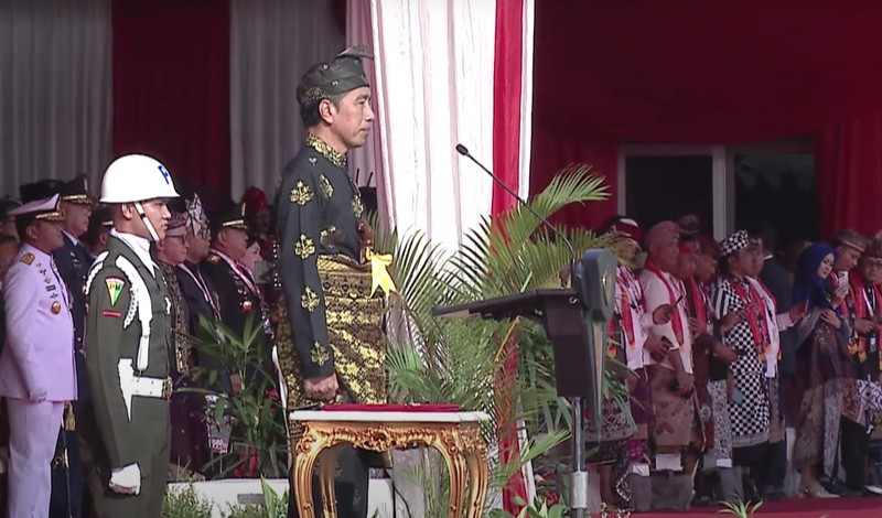 Presiden Joko Widodo saat memimpin Upacara Hari Kelahiran Pancasila di Jakartra. Presiden Joko Widodo saat memimpin Upacara Hari Kelahiran Pancasila di Jakartra. (YouTube/Sekretariat Presiden)