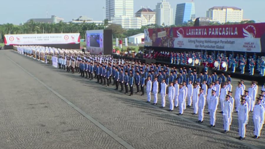 Presiden Joko Widodo saat memimpin Upacara Hari Kelahiran Pancasila di Jakartra. (YouTube/Sekretariat Presiden)