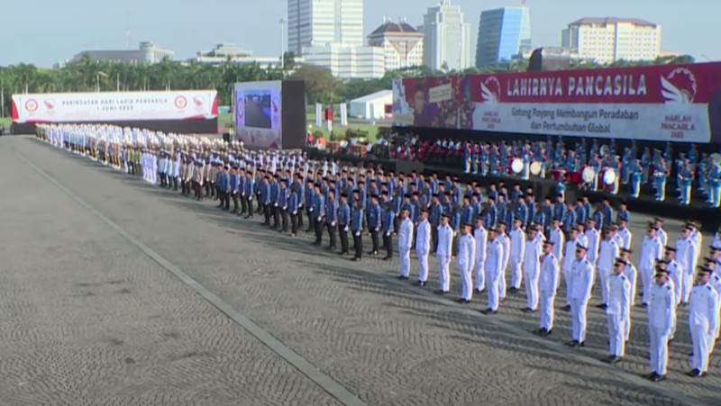 Presiden Joko Widodo saat memimpin Upacara Hari Kelahiran Pancasila di Jakartra. (YouTube/Sekretariat Presiden)