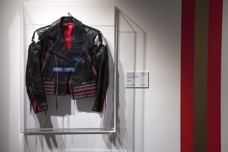 1495197155 NEW YORK, NEW YORK - JUNE 01: A view of the sign and the MTV Music Award Moonman for Best Video from a Film from 1992 are seen at Sotheby's unveils Freddie Mercury's handwritten working lyrics at Sotheby's on June 01, 2023 in New York City. (Photo by John Lamparski/Getty Images)