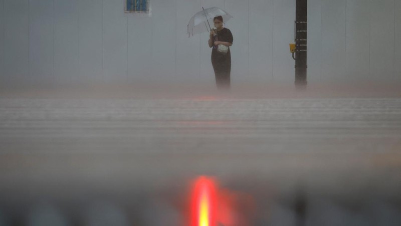 Pedestrians holding umbrellas make their way in the heavy rain in Tokyo, Japan, June 2, 2023. REUTERS/Kim Kyung-Hoon