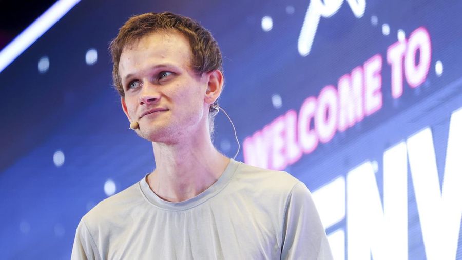 DENVER, CO - FEBRUARY 18: Ethereum co-founder Vitalik Buterin speaks at ETHDenver on February 18, 2022 in Denver, Colorado. ETHDenver is the largest and longest running Ethereum Blockchain event in the world with more than 15,000 cryptocurrency devotees attending the weeklong meetup. (Photo by Michael Ciaglo/Getty Images)