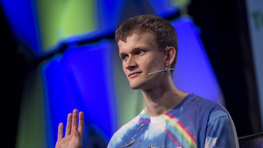 Vitalik Buterin, co-founder of Ethereum Foundation and Bitcoin Magazine, speaks during the TechCrunch Disrupt 2017 in San Francisco, California, U.S., on Monday, Sept. 18, 2017. TechCrunch Disrupt, the world's leading authority in debuting revolutionary startups, gathers the brightest entrepreneurs, investors, hackers, and tech fans for on-stage interviews. Photographer: David Paul Morris/Bloomberg via Getty Images