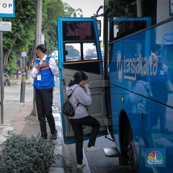Penampakan 'Halte Darurat' TransJakarta Saat Revitalisasi