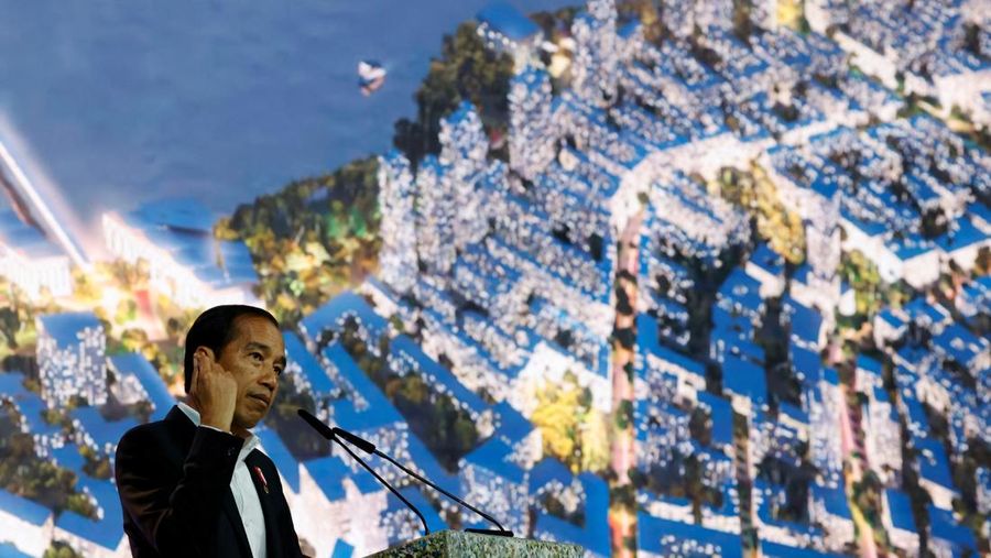 Pidato Presiden Jokowi di acara Ecosperity Week, Singapura, 7 Juni 2023. REUTERS/Edgar Su