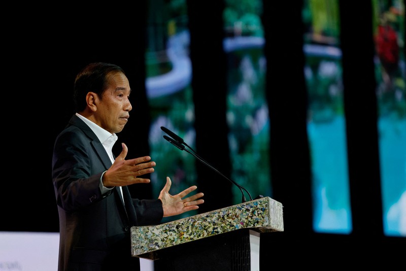 Pidato Presiden Jokowi di acara Ecosperity Week, Singapura, 7 Juni 2023. Pidato Presiden Jokowi di acara Ecosperity Week, Singapura, 7 Juni 2023. REUTERS/Edgar Su