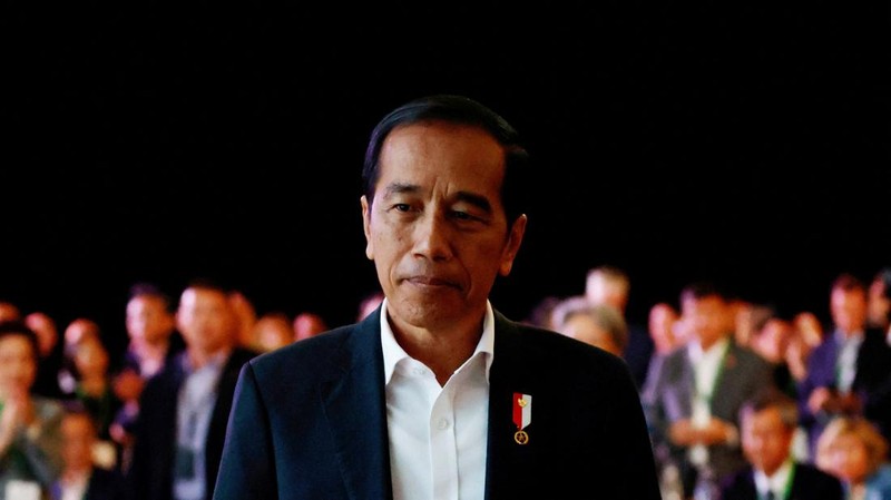 Pidato Presiden Jokowi di acara Ecosperity Week, Singapura, 7 Juni 2023. REUTERS/Edgar Su