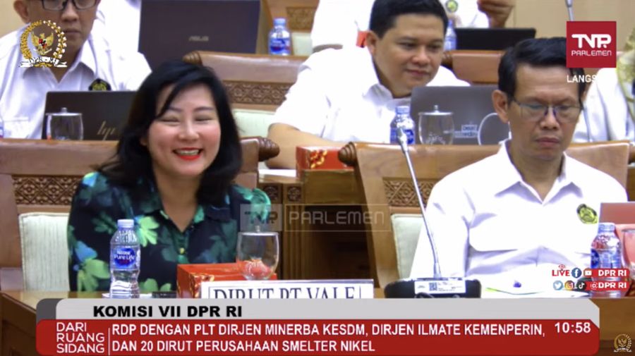 Dirut Perusahaan Smelter Nikel dalam RDP Komisi VII DPR RI. (Tangkapan Layar Youtube  Komisi VII DPR RI Channel)