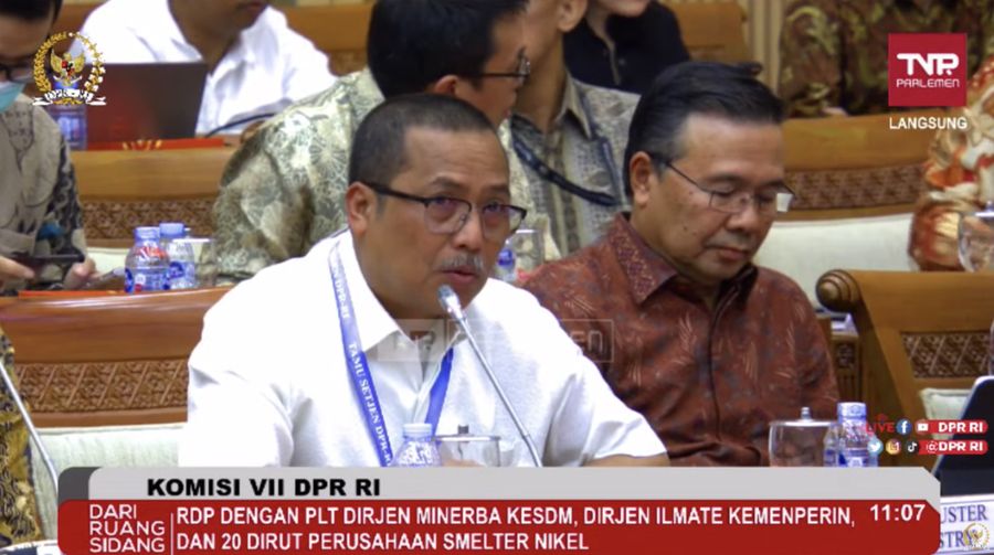 PT. Gunbuster Nikel Industri dalam Komisi VII DPR RI Perusahaan Smelter Nikel dalam RDP Komisi VII DPR RI. (Tangkapan Layar Youtube Komisi VII DPR RI Channel)