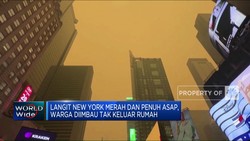 Langit New York Merah & Penuh Asap, Penerbangan Ditunda