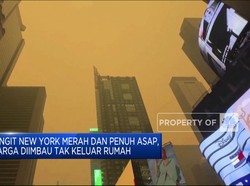 Langit New York Merah & Penuh Asap, Penerbangan Ditunda