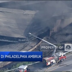 Video: Ngeri! Jalan Layang di Philadelphia AS Ambruk