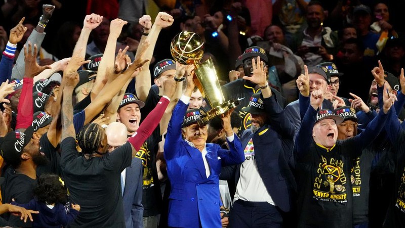 Miami Heat vs Denver Nuggets berlangsung di game kelima final NBA 2023. Sejarah tercipta, Denver Nuggets pertama kalinya jadi juara NBA. (USA TODAY Sports via Reuters)