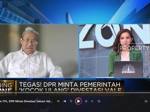 Bukan 11%, DPR Minta Divestasi Saham Vale Dikocok Ulang