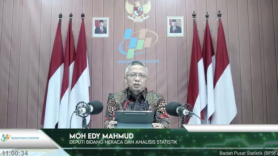 Moh Edy Mahmud dalam rilis BPS 5 Juni 2023. (Tangkapan layar)