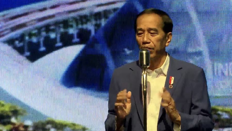Presiden Joko Widodo (Jokowi) dalam acara Indonesia Emas 2045, Kamis (15/6/2023). (Tangkapan layar Youtube  Bappenas RI)