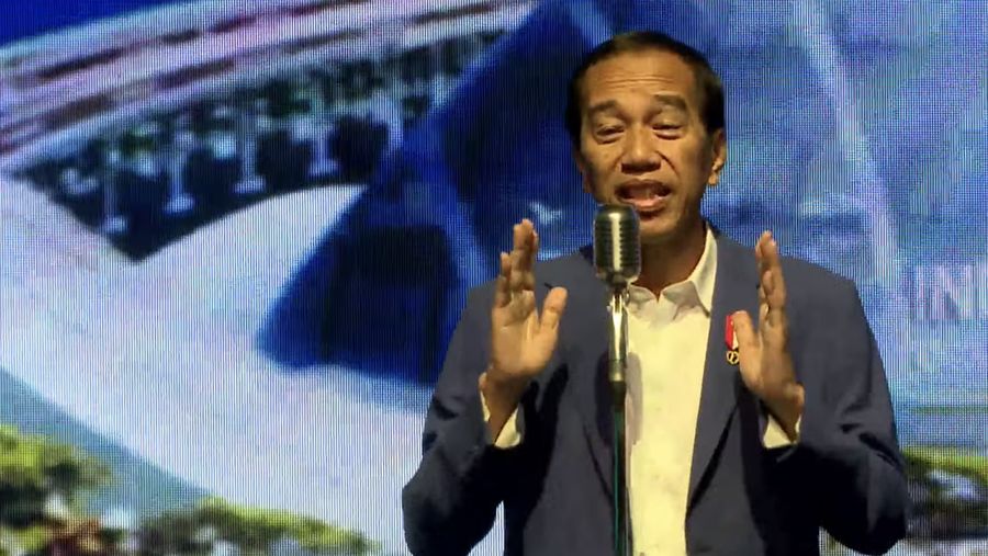 Presiden Joko Widodo (Jokowi) dalam acara Indonesia Emas 2045, Kamis (15/6/2023). (Tangkapan layar Youtube  Bappenas RI)